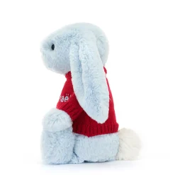 Bashful Blue Bunny with Personalised Red Jumper
