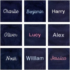 Best Bashful Cream Kitten with Personalised Navy Jumper