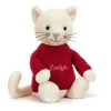 Hot Bashful Cream Kitten with Personalised Red Jumper