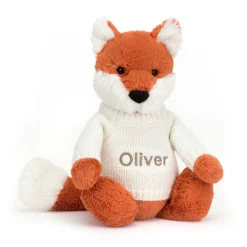 Outlet Bashful Fox Cub with Personalised Cream Jumper