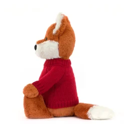 Best Bashful Fox Cub with Personalised Red Jumper