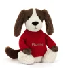 Sale Bashful Fudge Puppy with Personalised Red Jumper