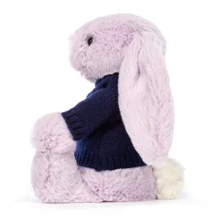 Sale Bashful Lilac Bunny with Personalised Navy Jumper
