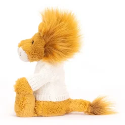 Online Bashful Lion with Personalised Cream Jumper