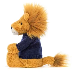 Hot Bashful Lion with Personalised Navy Jumper