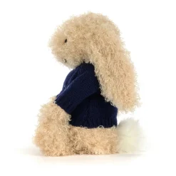 Online Bashful Luxe Bunny Curly with Personalised Navy Jumper