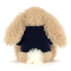 Online Bashful Luxe Bunny Curly with Personalised Navy Jumper