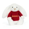 Discount Bashful Luxe Bunny Luna with Personalised Red Jumper