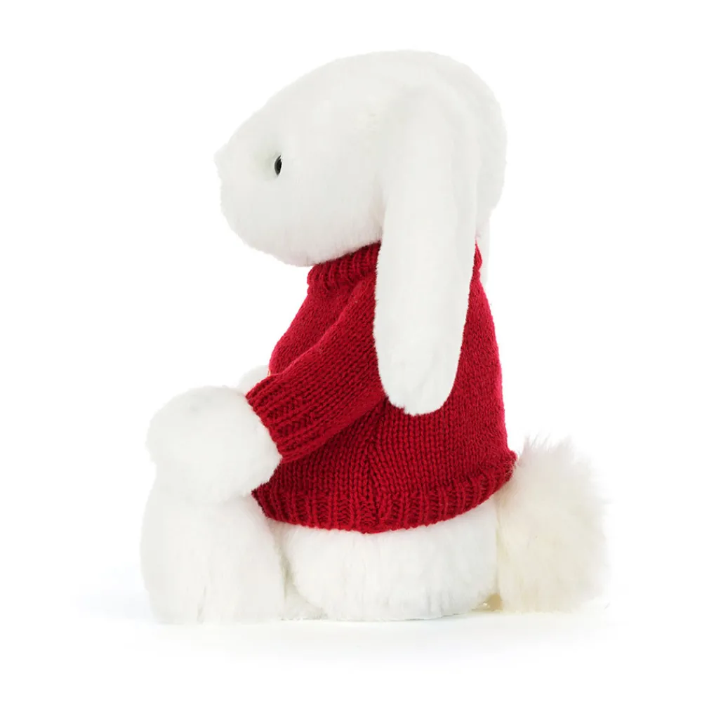 Discount Bashful Luxe Bunny Luna with Personalised Red Jumper