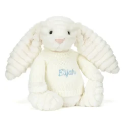 New Bashful Luxe Bunny Nimbus with Personalised Cream Jumper