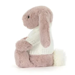 Online Bashful Luxe Bunny Rosa with Personalised Cream Jumper