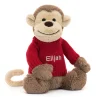 Clearance Bashful Monkey with Personalised Red Jumper