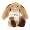 Online Bashful Patchwork Brown Bunny with Personalised Cream Jumper