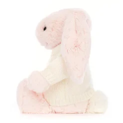 Sale Bashful Pink Bunny with Personalised Cream Jumper