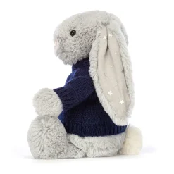 Discount Bashful Shimmer Bunny with Personalised Navy Jumper