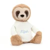 Sale Bashful Sloth with Personalised Cream Jumper