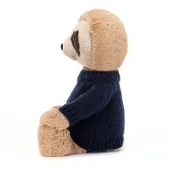 Best Bashful Sloth with Personalised Navy Jumper