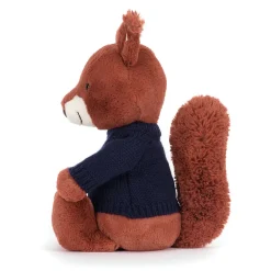 Hot Bashful Squirrel with Personalised Navy Jumper