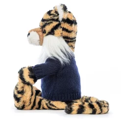 Online Bashful Tiger with Personalised Navy Jumper