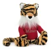 Hot Bashful Tiger with Personalised Red Jumper