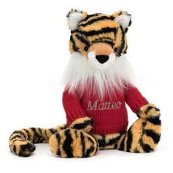 Hot Bashful Tiger with Personalised Red Jumper