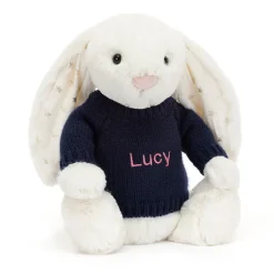 New Bashful Twinkle Bunny with Personalised Navy Jumper