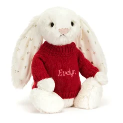 Outlet Bashful Twinkle Bunny with Personalised Red Jumper