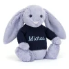 Clearance Bashful Viola Bunny with Personalised Navy Jumper
