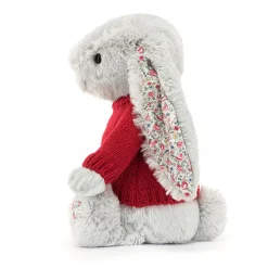 Best Blossom Silver Bunny with Personalised Red Jumper